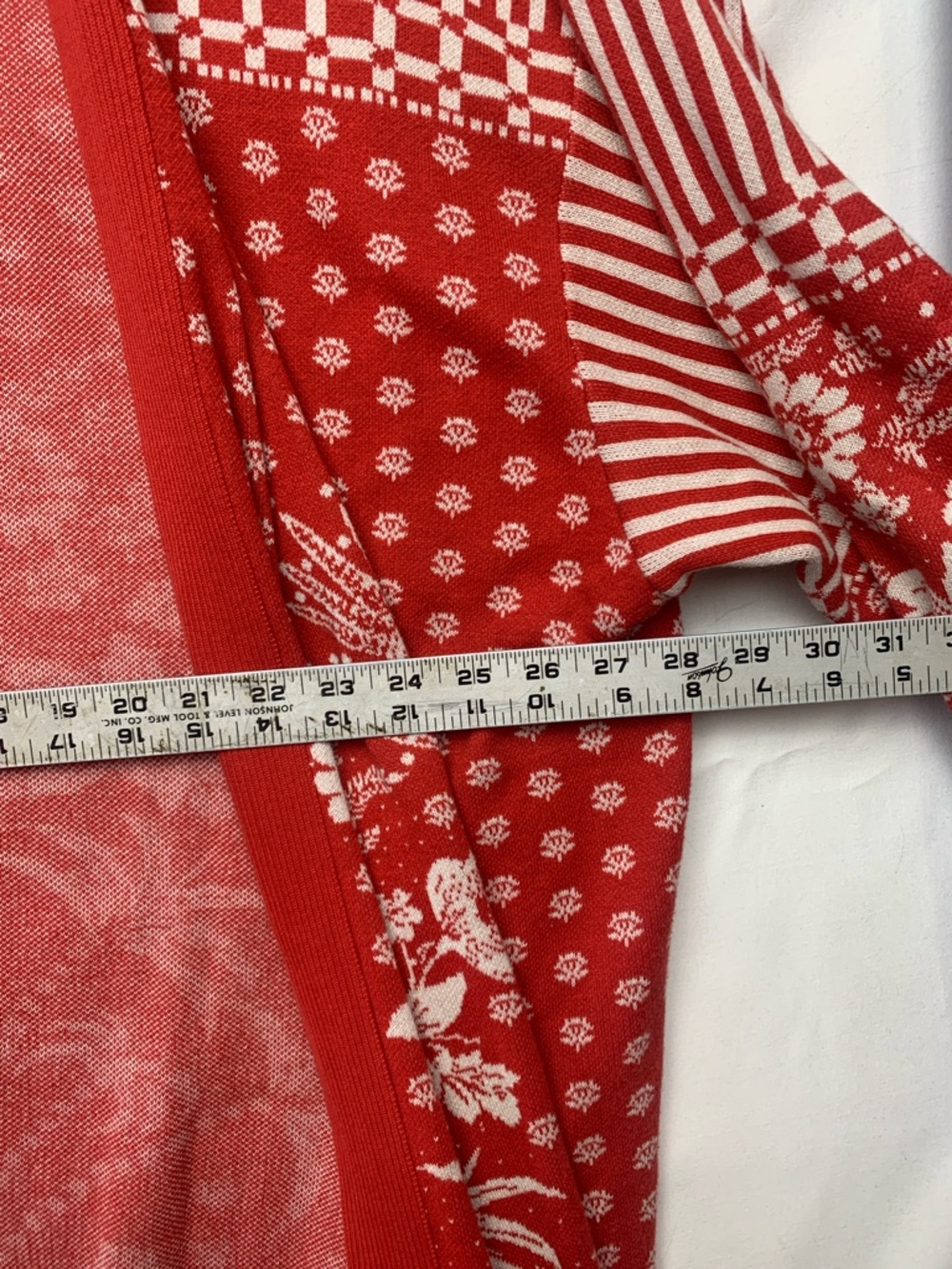 FARM Rio size 3x cardigan duster Anthropologie Red Heathered Sweater Top long sl - Picture 8 of 10